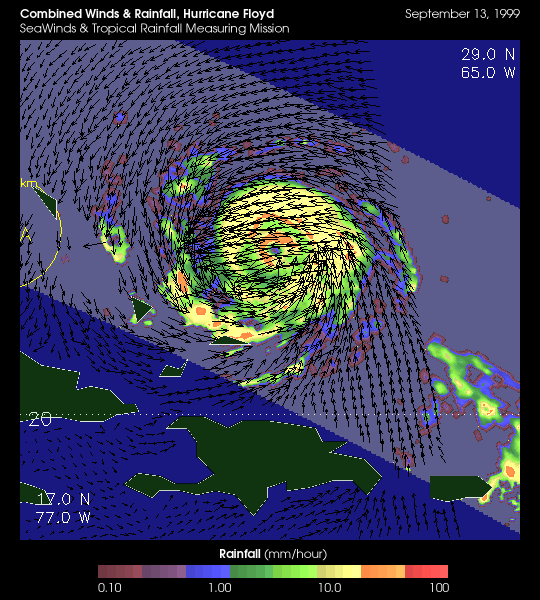 Hurricane Floyd from TRMM and QuikSCAT - selected child image