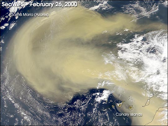 Dust Storm Sweeps from Africa into Atlantic