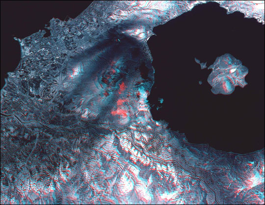 Stereo Image of Mt. Usu Volcano