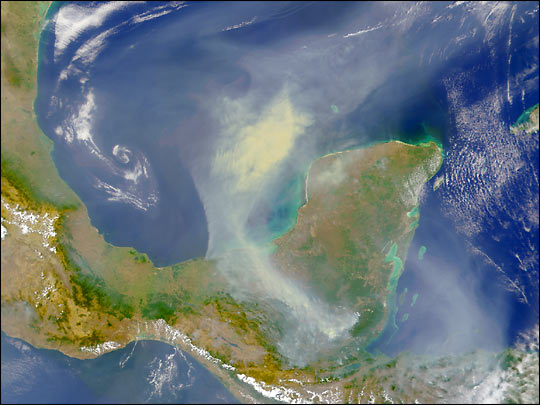 SeaWiFS Images Fires on Yucatan Peninsula - related image preview