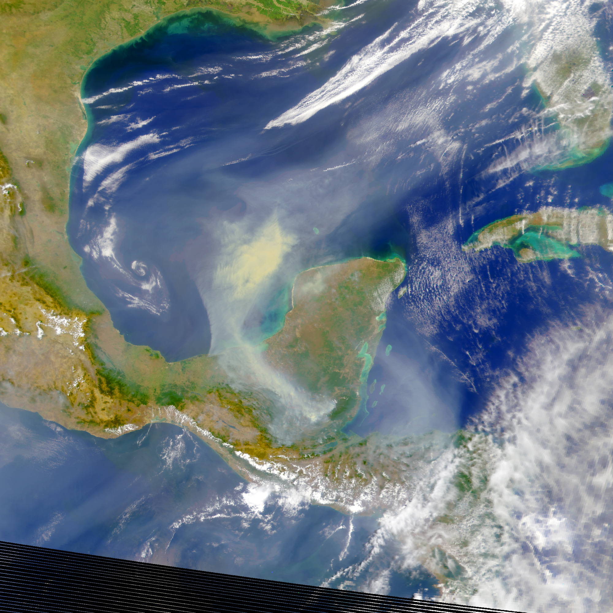 SeaWiFS Images Fires on Yucatan Peninsula - related image preview
