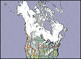 MODIS Image Shows Below-Average Snow Cover in North America