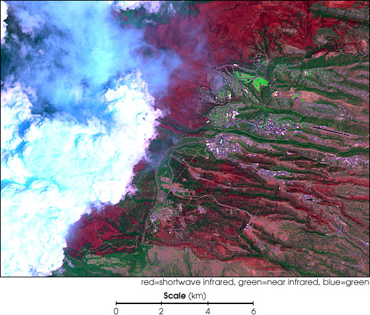 Extent of Los Alamos fire seen by Landsat 7