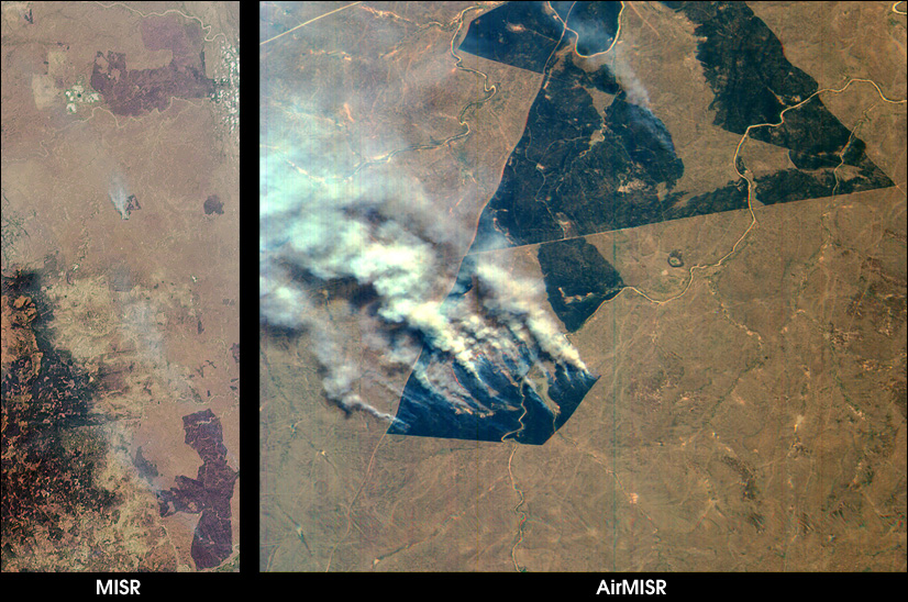 MISR and AirMISR Simultaneously Observe African Fires - related image preview