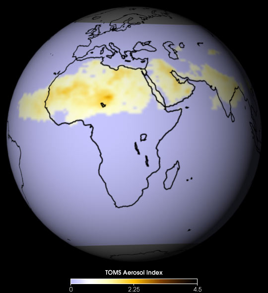 TOMS Aerosol Index - selected child image