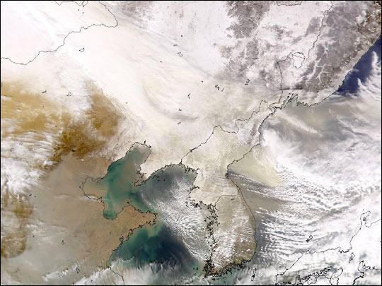 Snow and Dust over Inner Mongolia