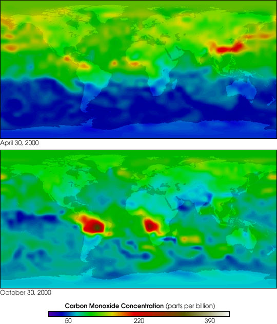 First Global Carbon Monoxide (Air Pollution) Measurements