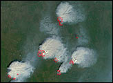Large Outbreak of Fires near Yakutsk, Russia