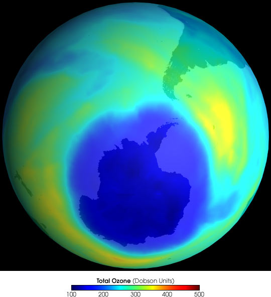 Antarctic Ozone Hole on September 17, 2001