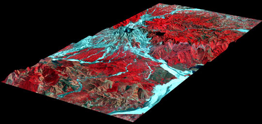 3-D Perspective View of Mt. Pinatubo, Philippines