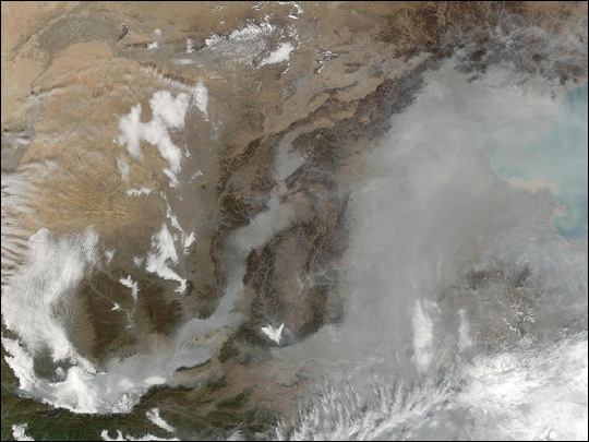 Pollution Over Yellow River Valley, China