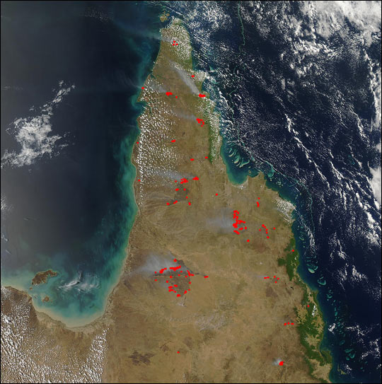 Fires on Cape York Peninsula, Australia