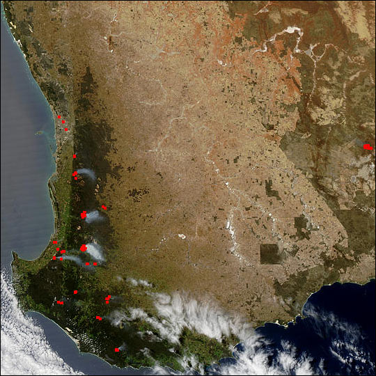 Spring Fires in  Southwest Australia