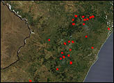 Scattered Fires Across Eastern South Africa