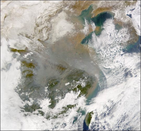 Pollution over China