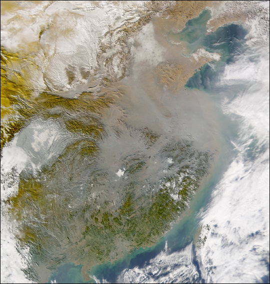 Pollution over China