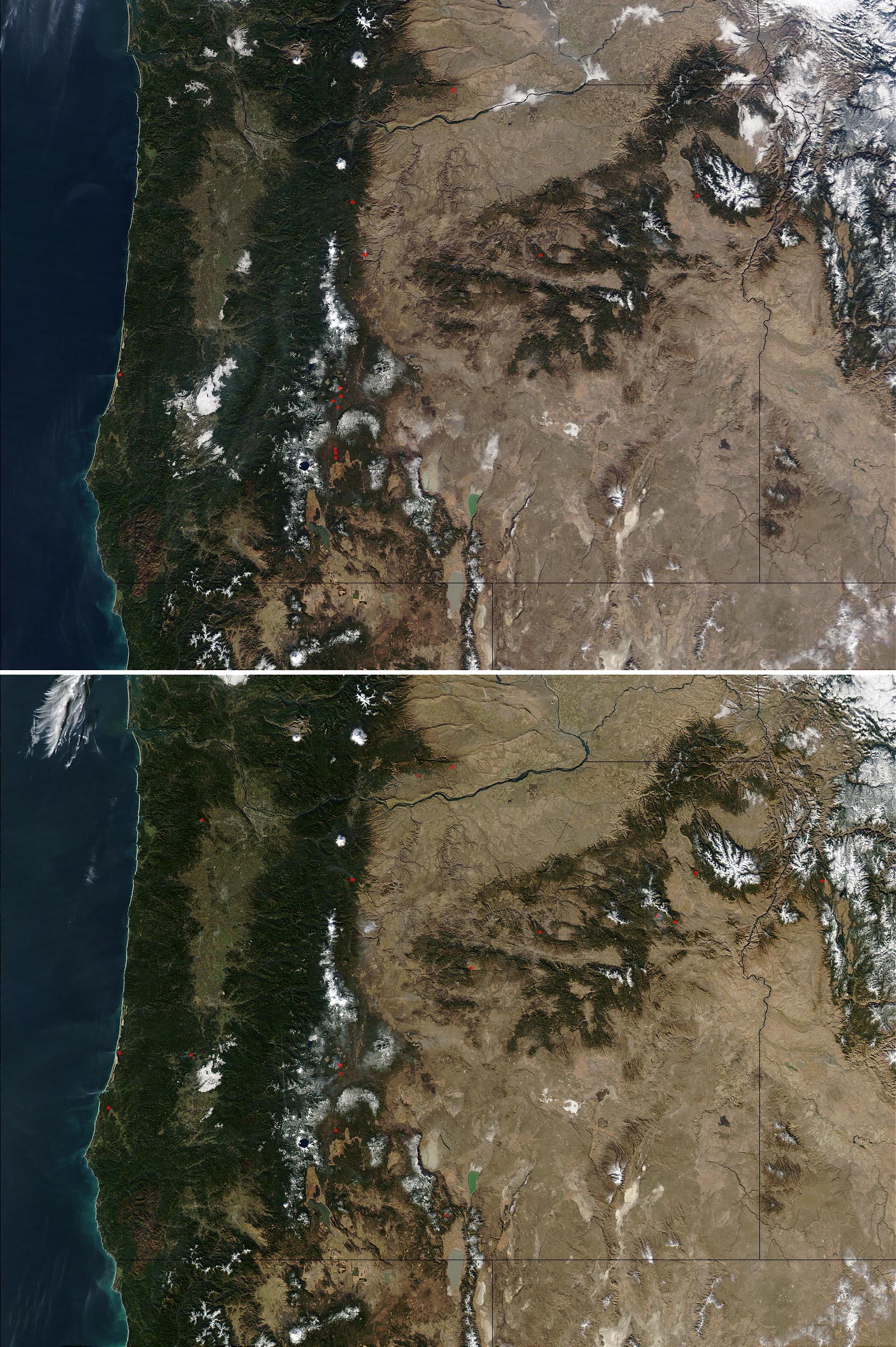 Morning and Afternoon Views of Oregon Fires - related image preview