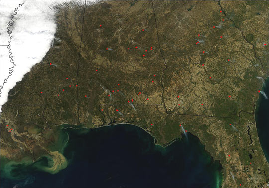 Fires Across the Southern U.S.