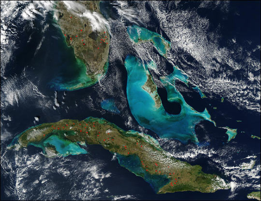 Fires in Florida and Cuba