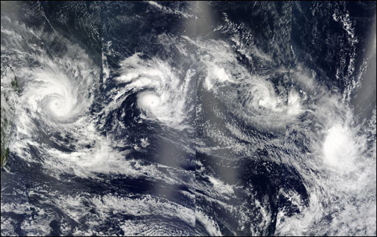 Multiple Cyclones in the Indian Ocean