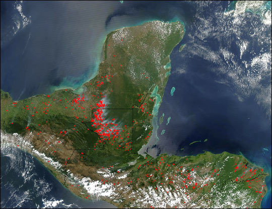 Fires in Mexico and Central America