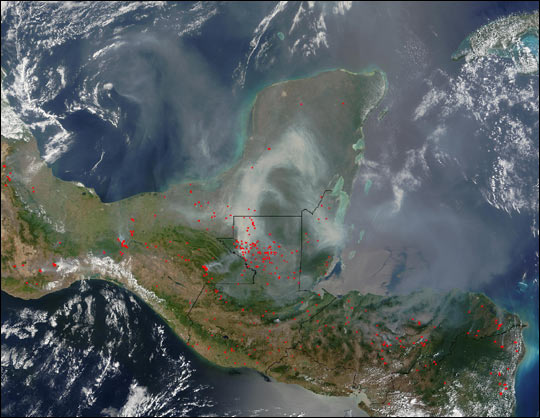 Fires in Mexico and Central America