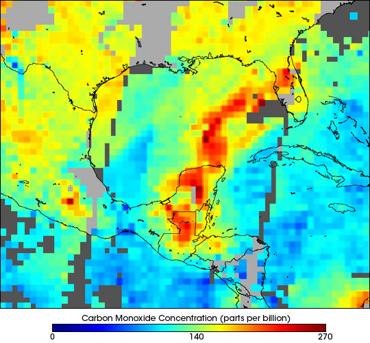 Fires in Mexico and Central America