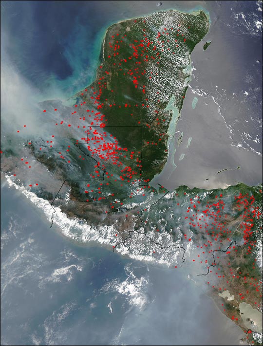 Fires in Mexico and Central America