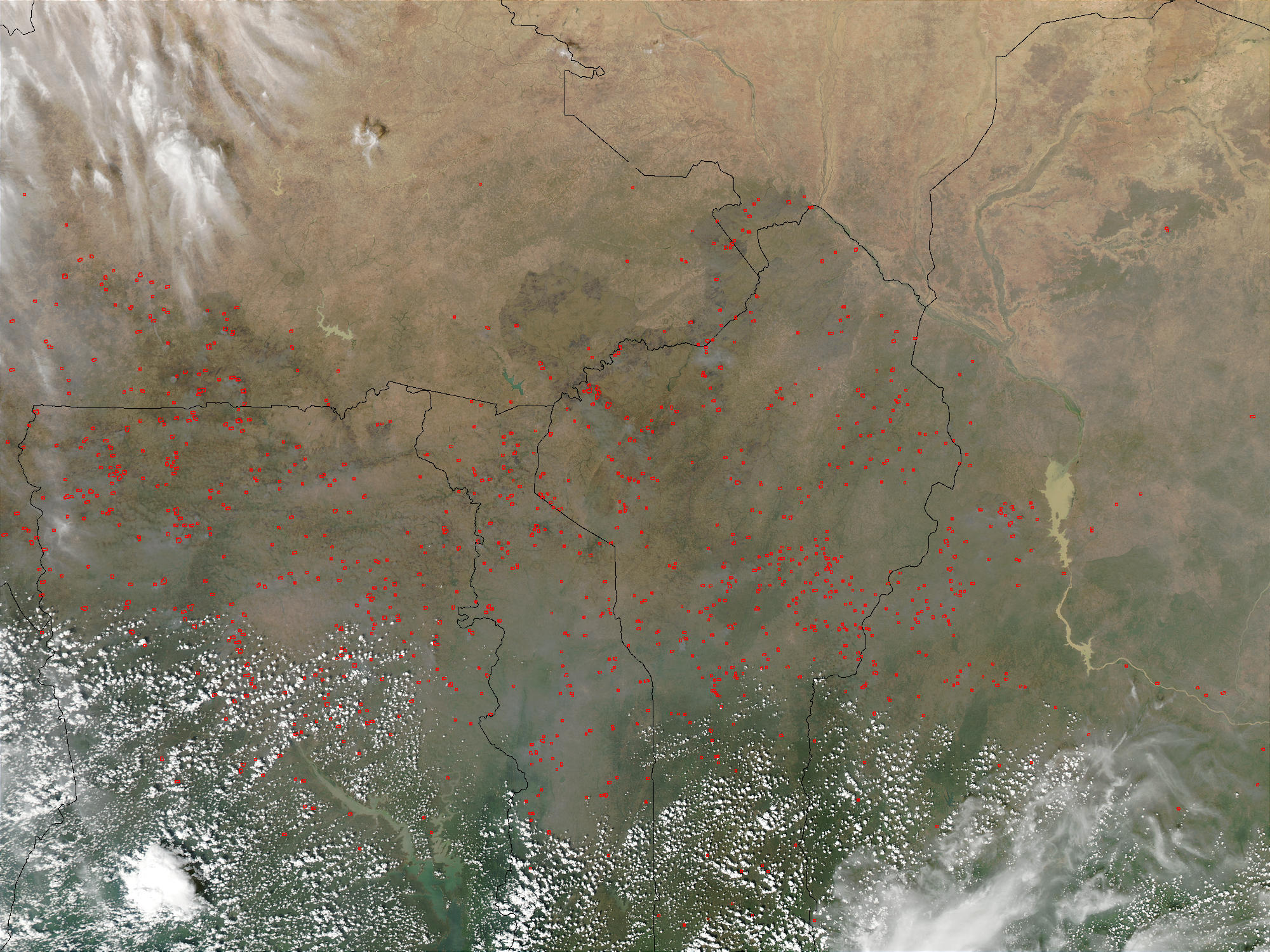 Fires in West Africa (afternoon overpass) - related image preview