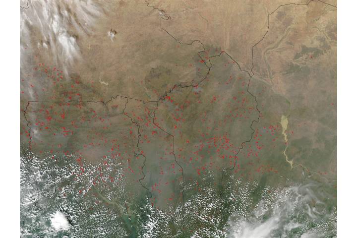 Fires in West Africa (afternoon overpass)