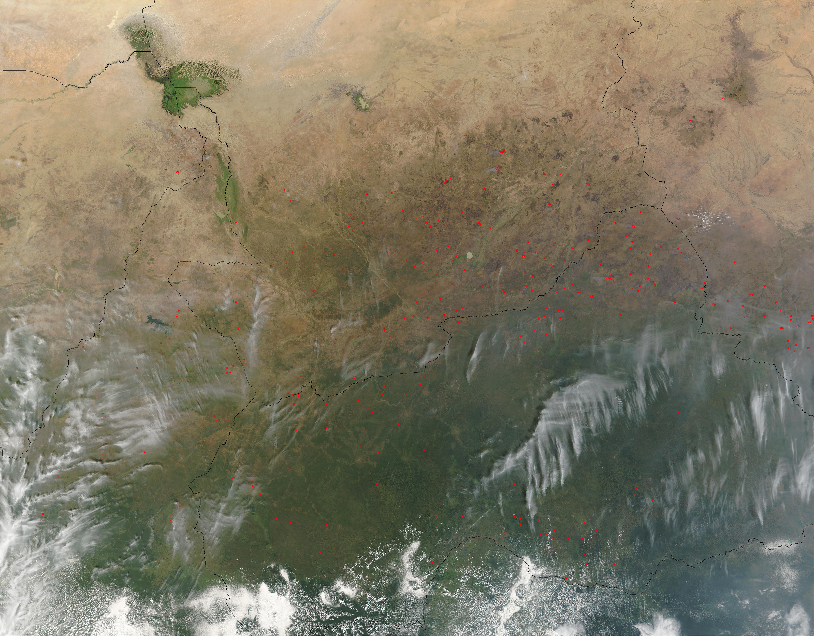 Fires in Central Africa (morning overpass) - related image preview