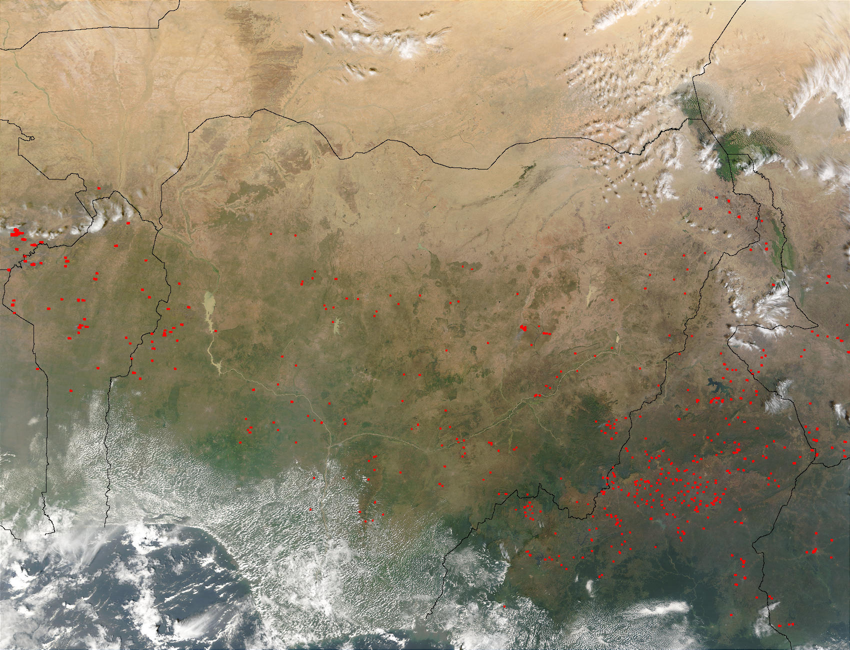 Fires in Central Africa (morning overpass) - related image preview