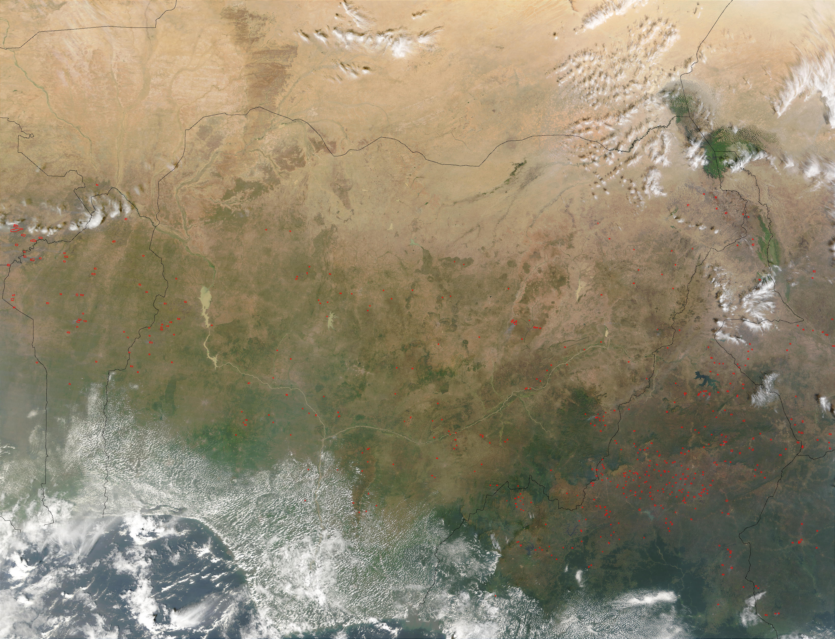 Fires in Central Africa (morning overpass) - related image preview