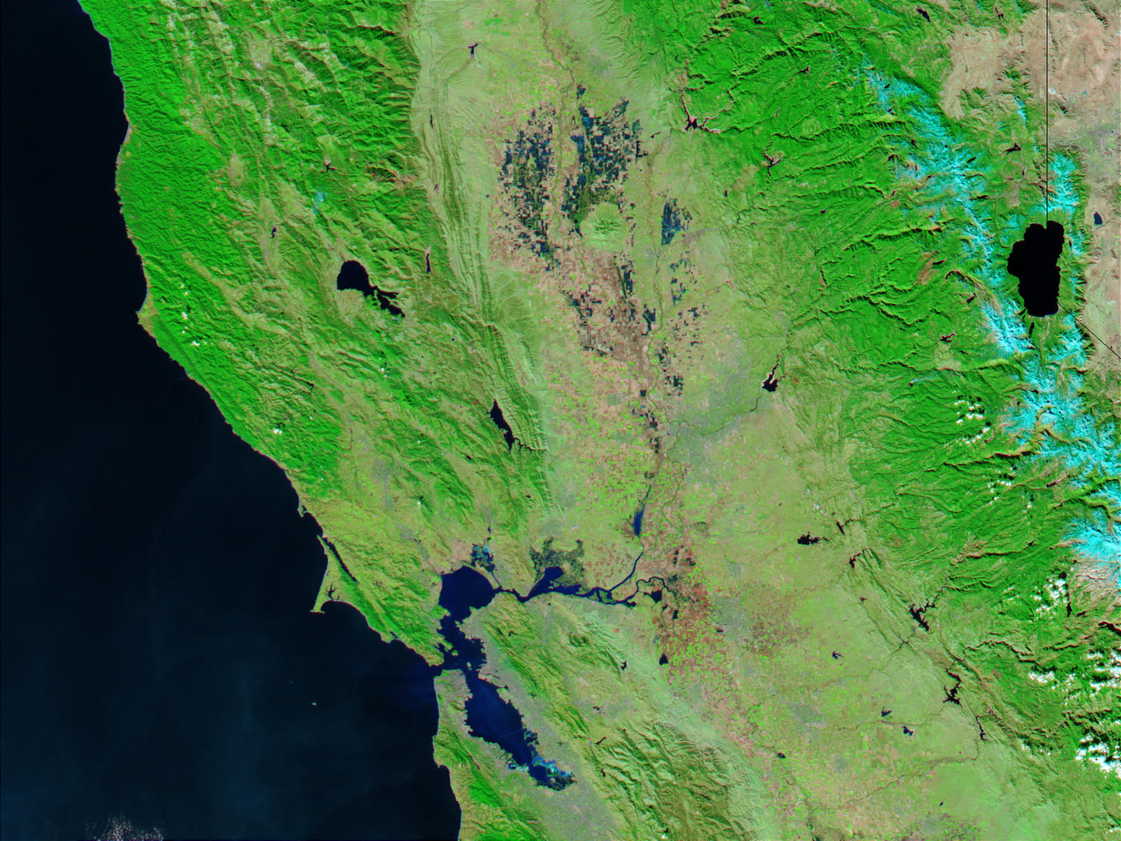 Northern California (before flooding) (false color) - related image preview