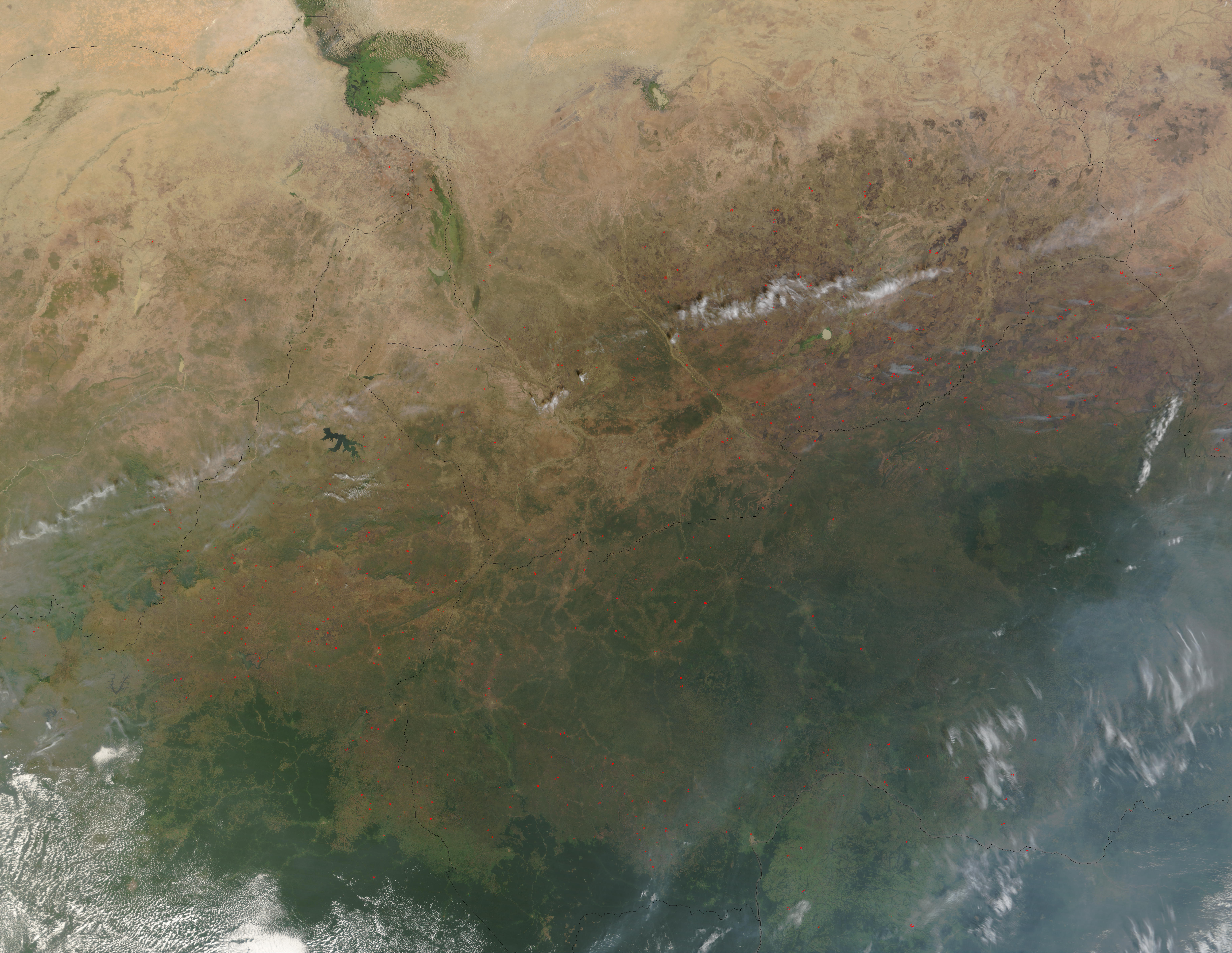 Fires in Central Africa (morning overpass) - related image preview