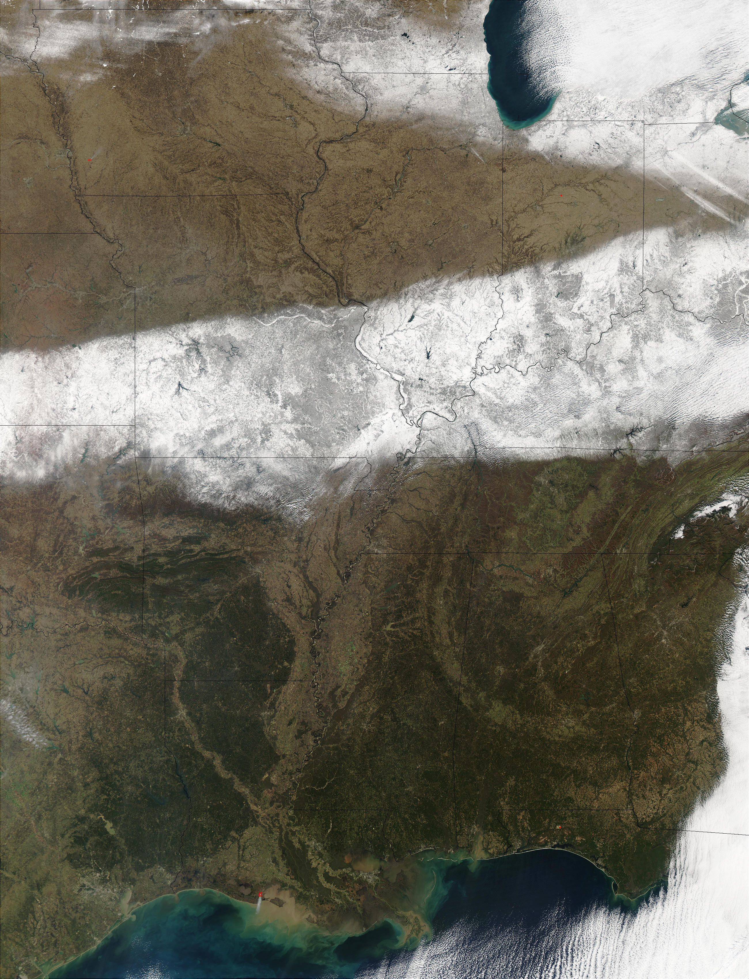 Snow trail across Central United States - related image preview