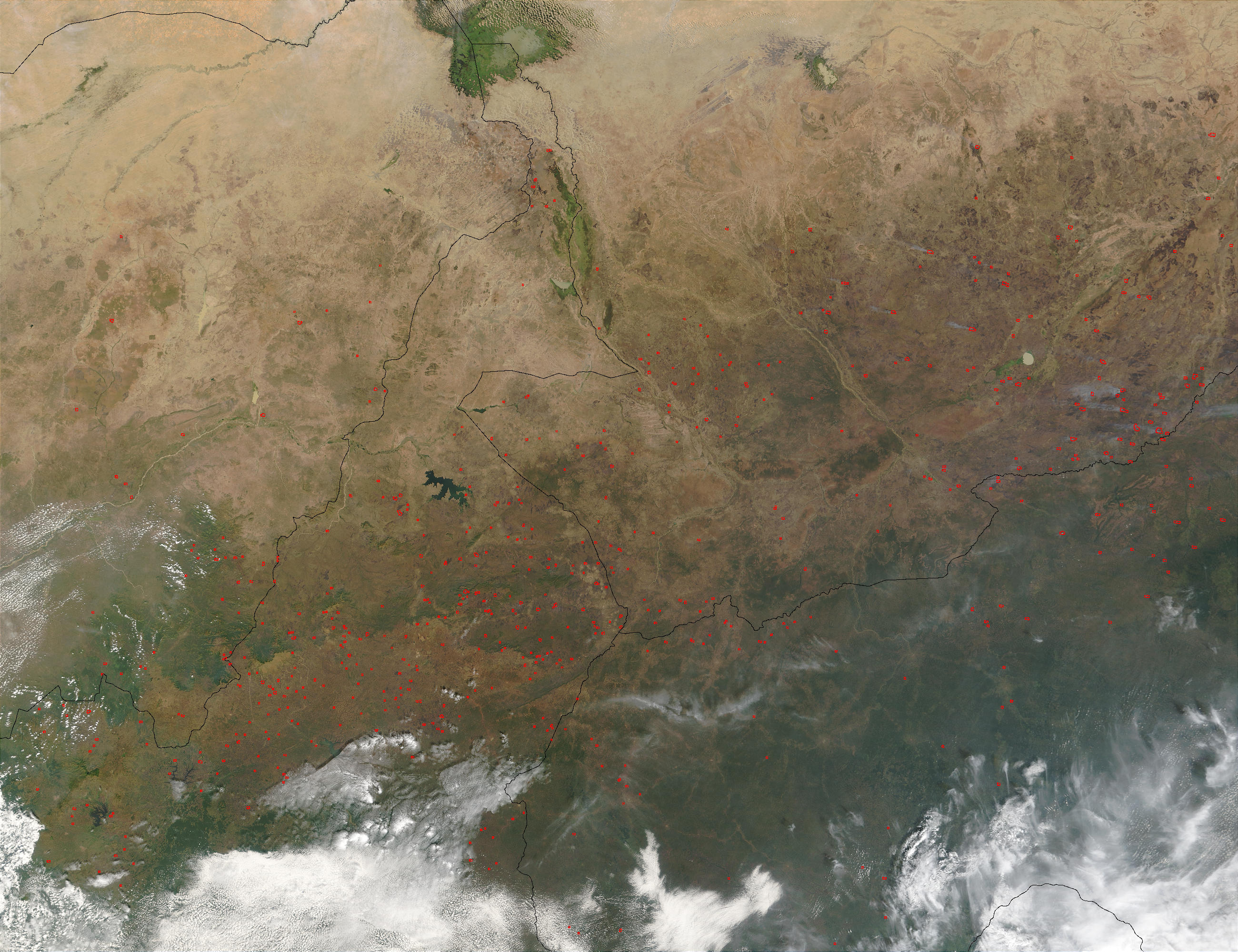 Fires in Central Africa (morning overpass) - related image preview