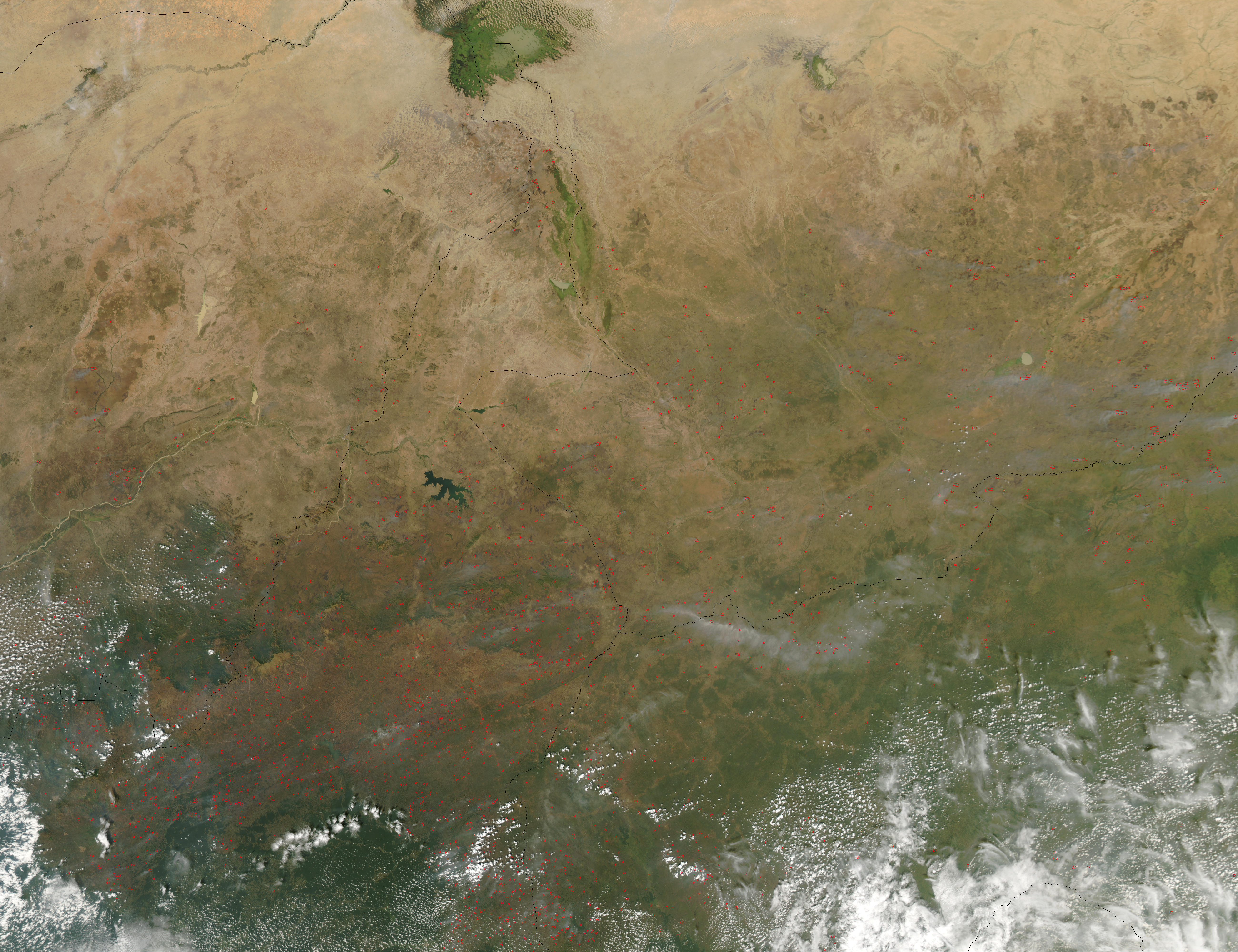 Fires in Central Africa (afternoon overpass) - related image preview