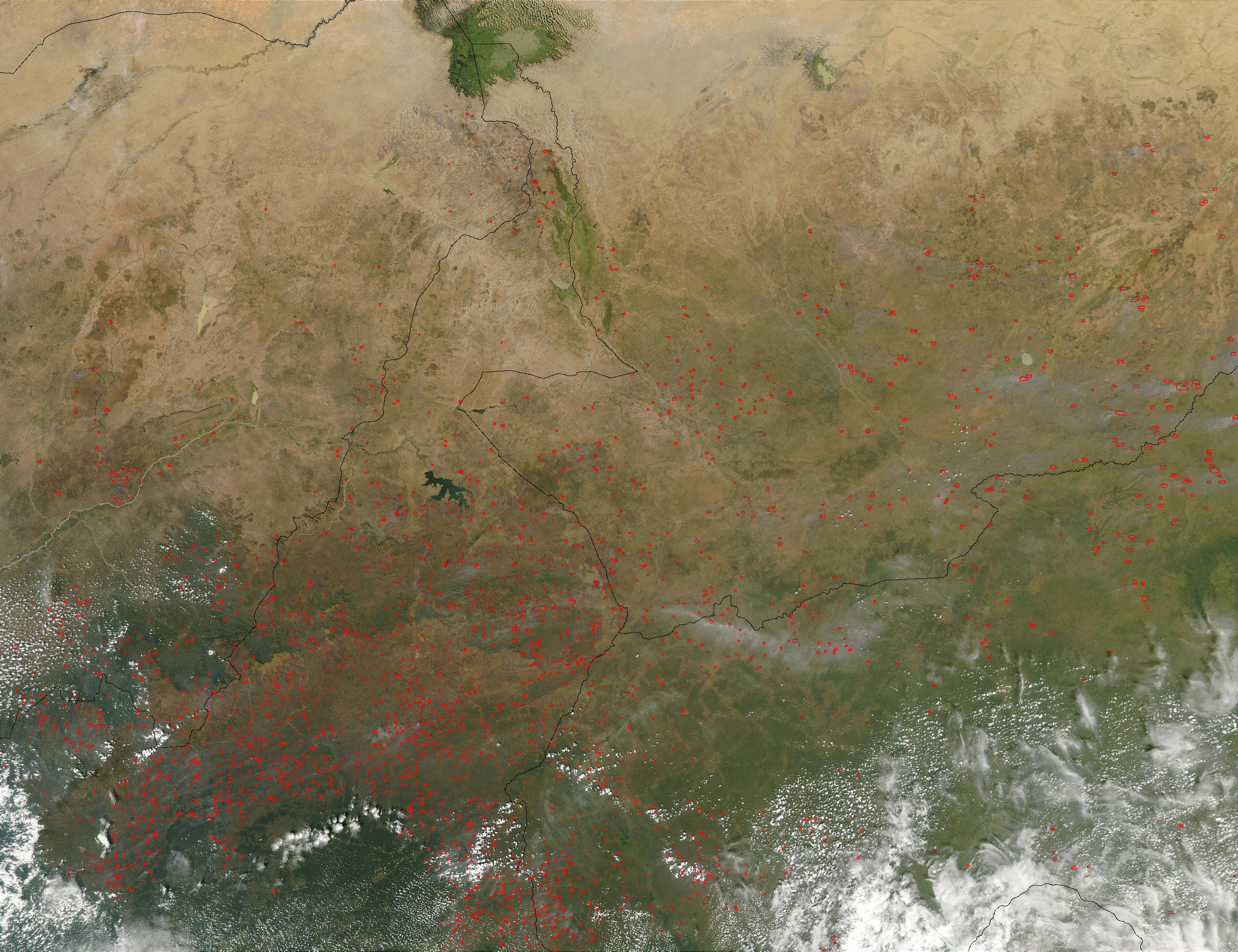 Fires in Central Africa (afternoon overpass) - related image preview