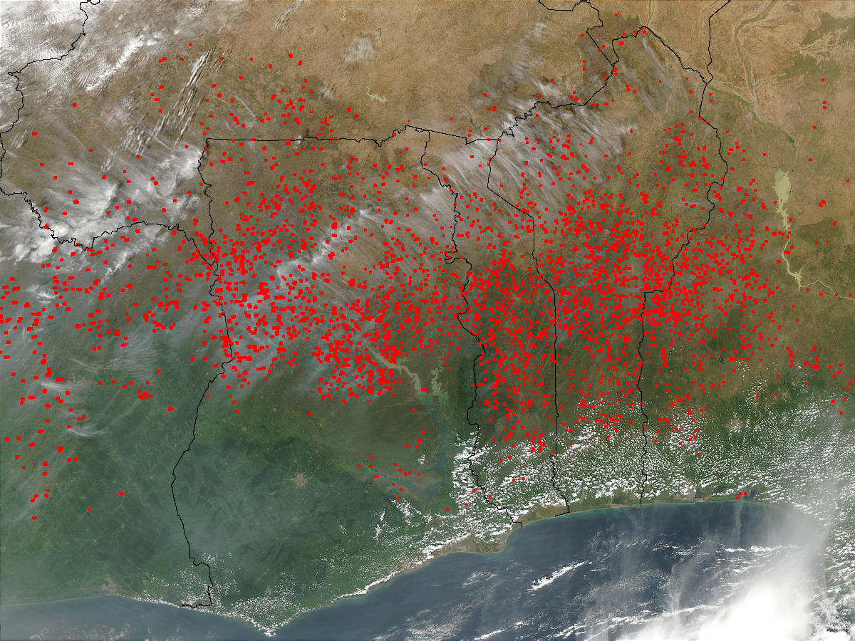 Fires in West Africa (afternoon overpass) - related image preview