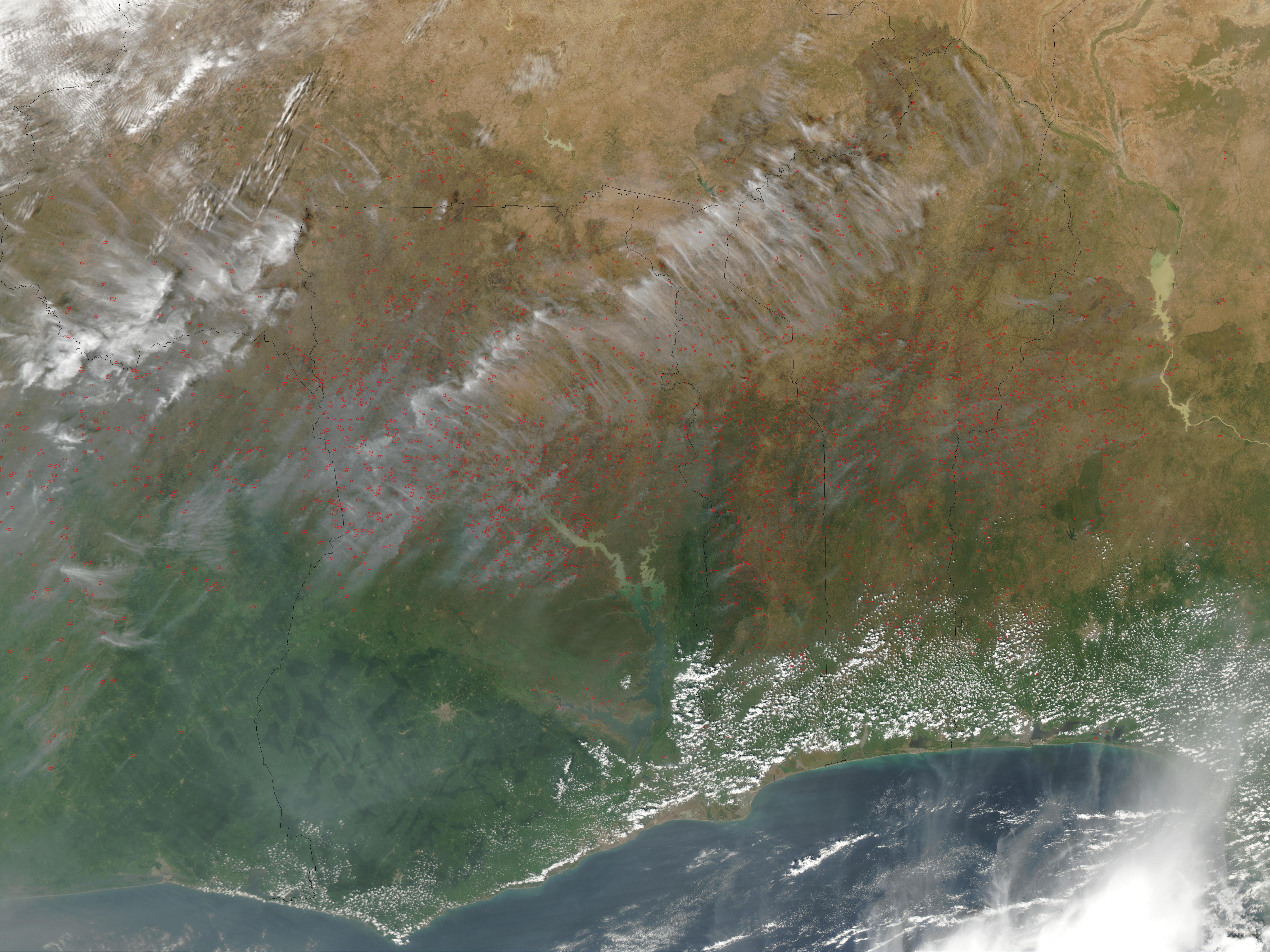 Fires in West Africa (afternoon overpass) - related image preview