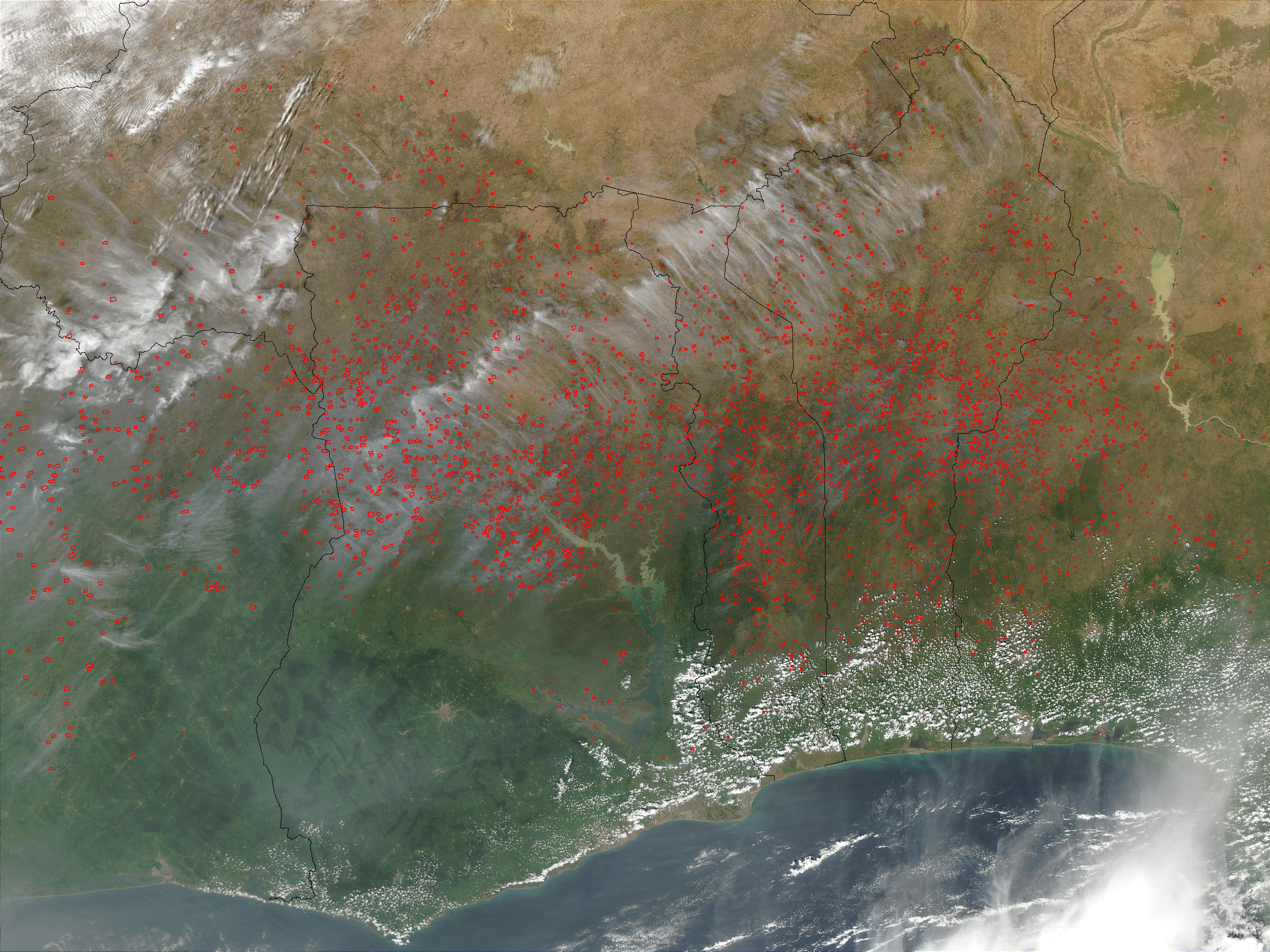 Fires in West Africa (afternoon overpass) - related image preview
