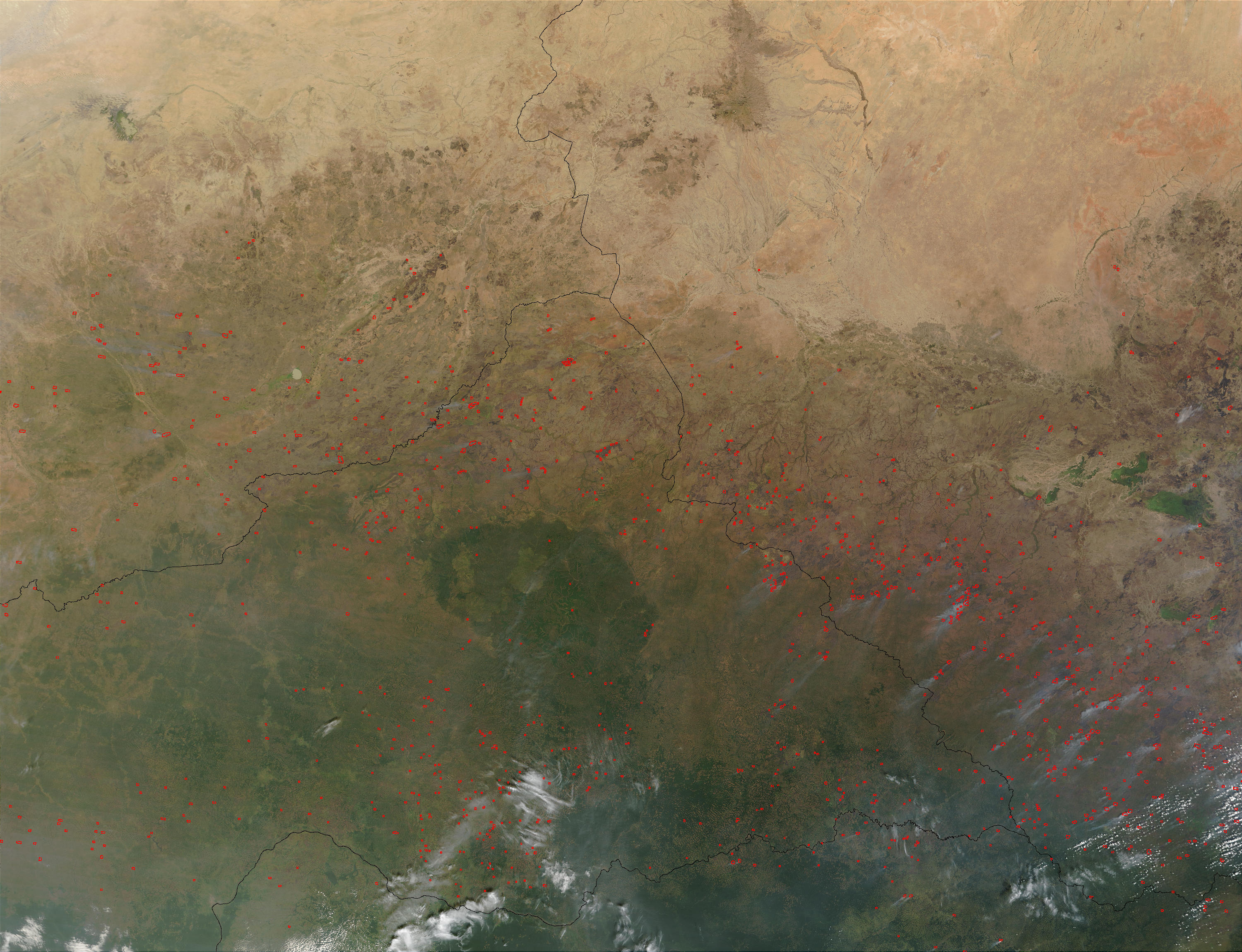 Fires in Central Africa (morning overpass) - related image preview