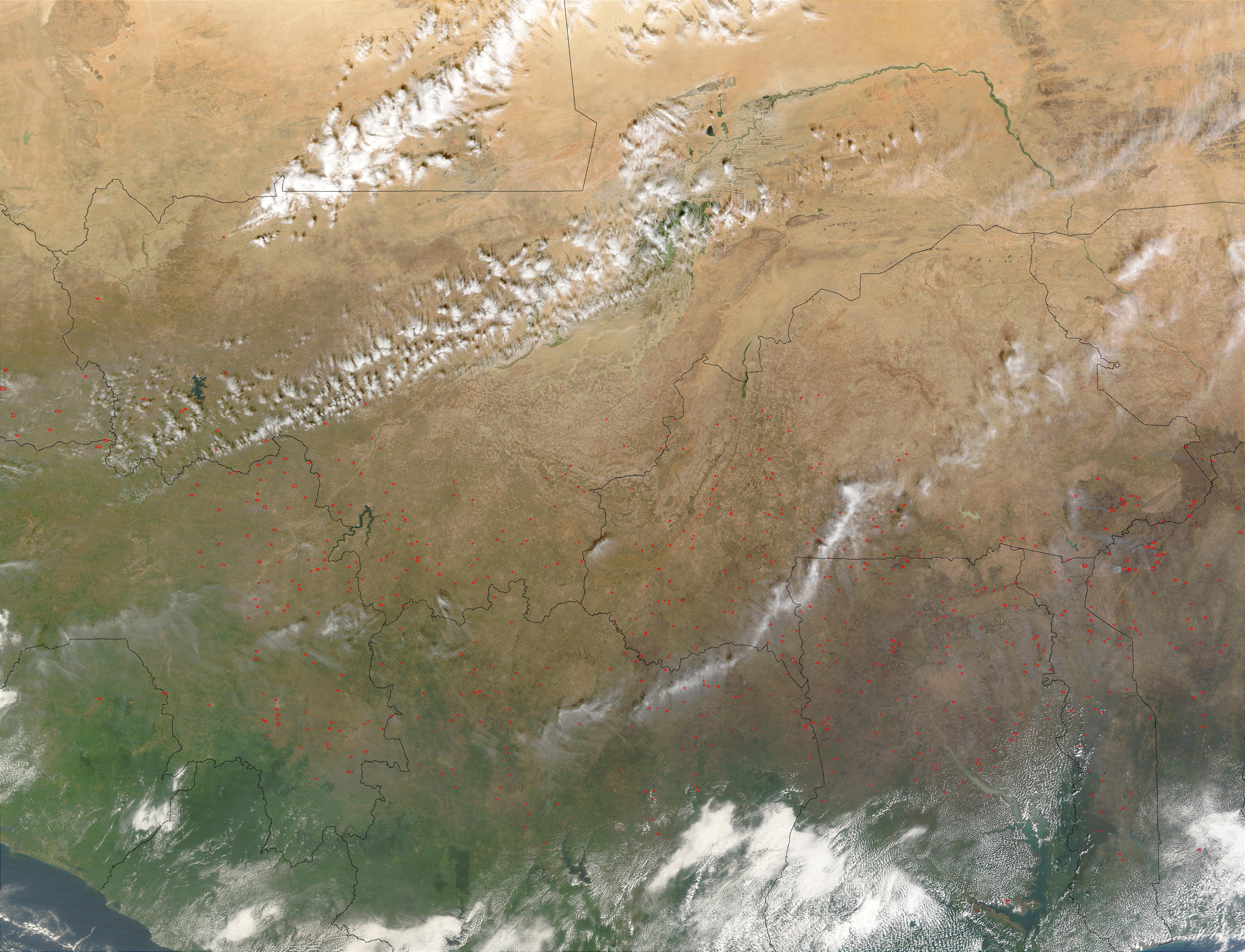 Fires in West Africa (morning overpass) - related image preview