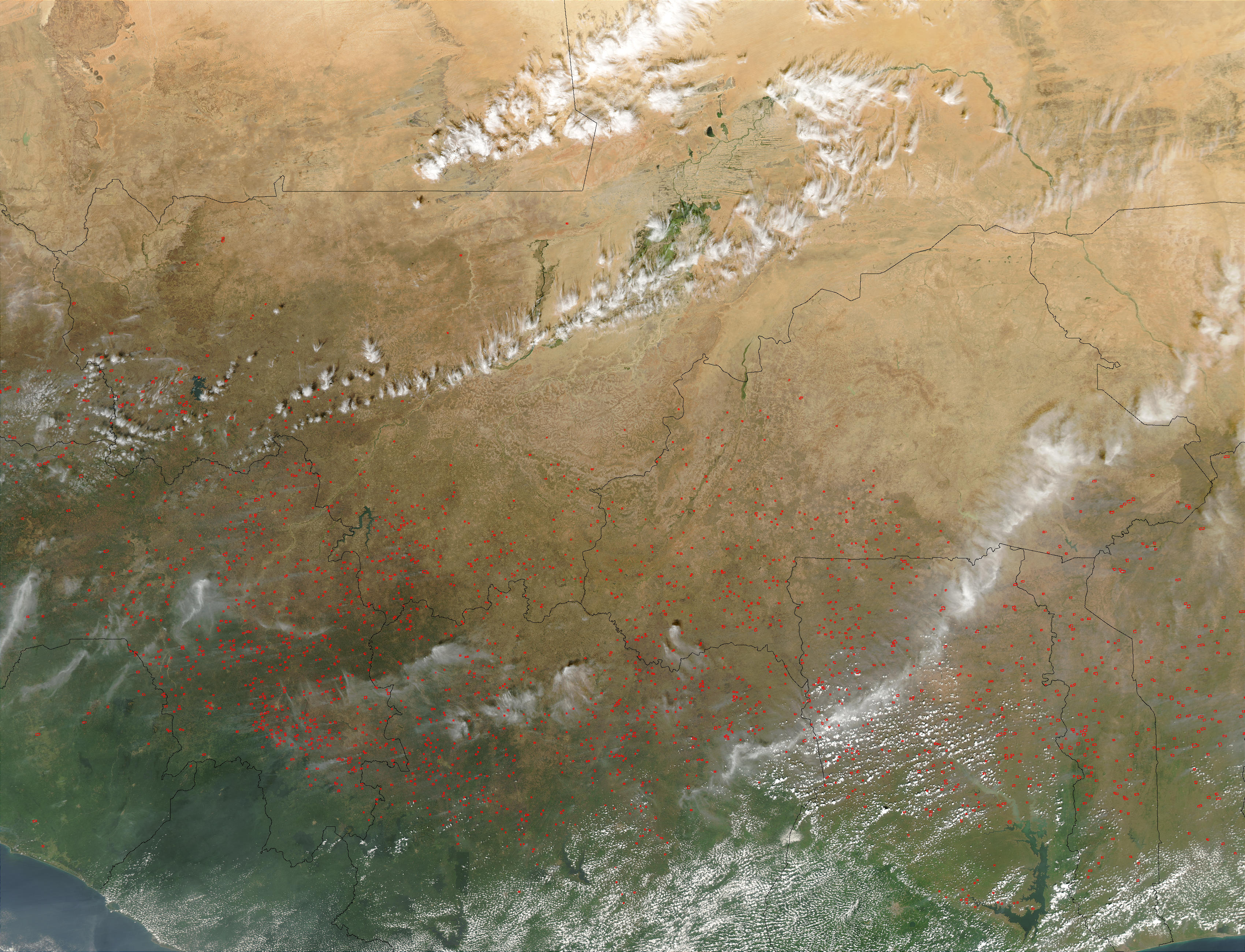 Fires in West Africa (afternoon overpass) - related image preview