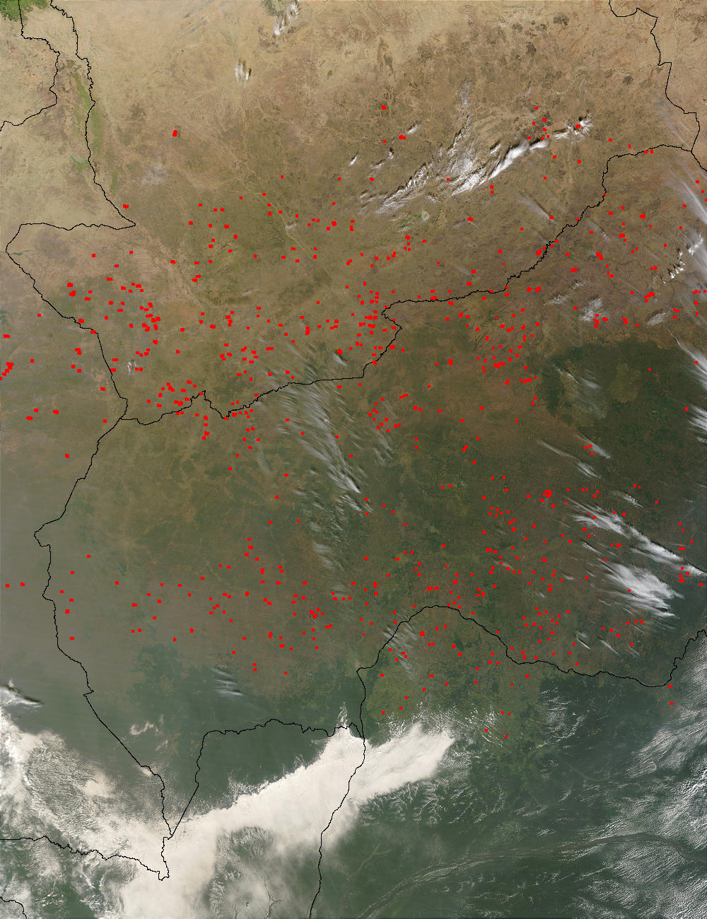 Fires in Central Africa (morning overpass) - related image preview
