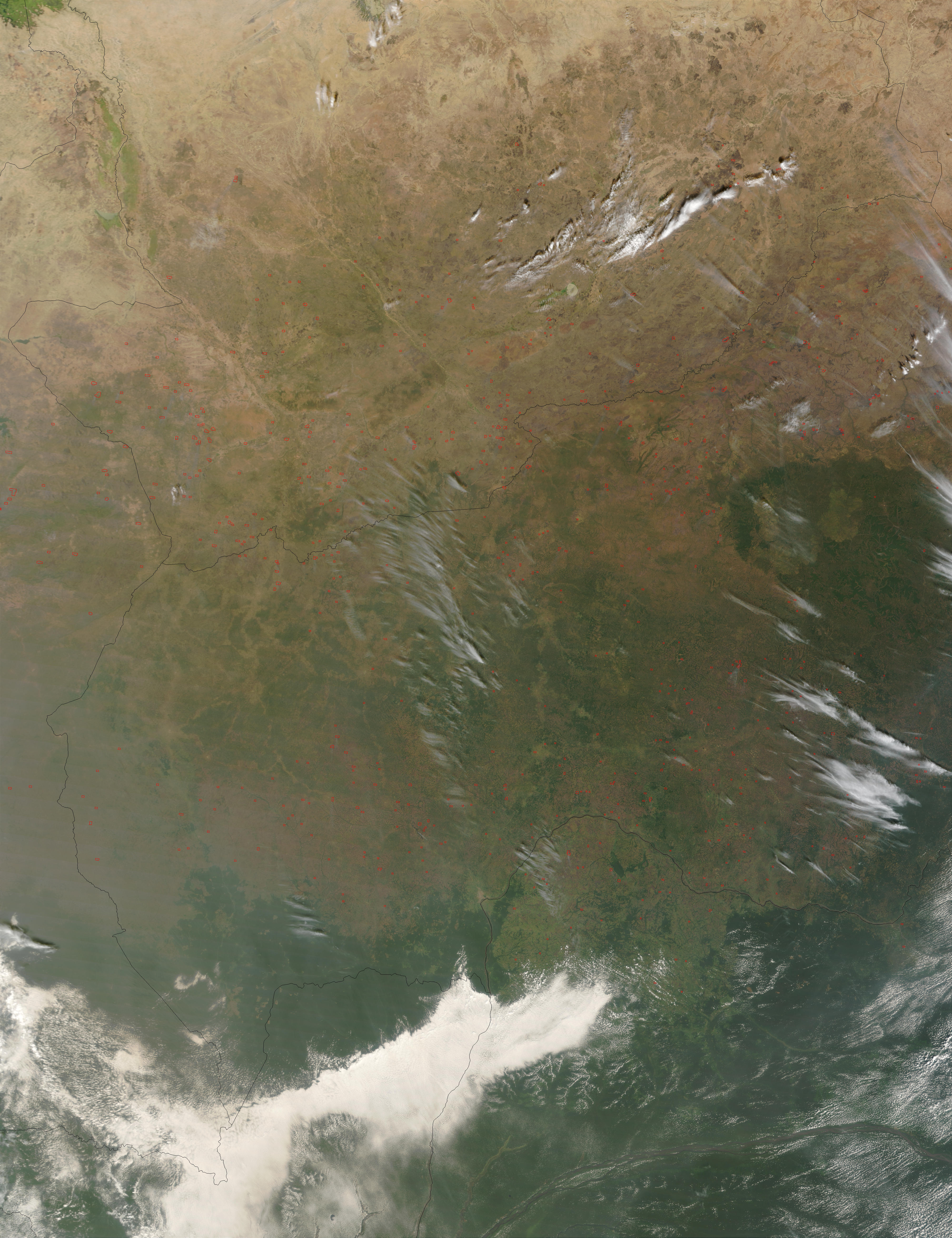 Fires in Central Africa (morning overpass) - related image preview