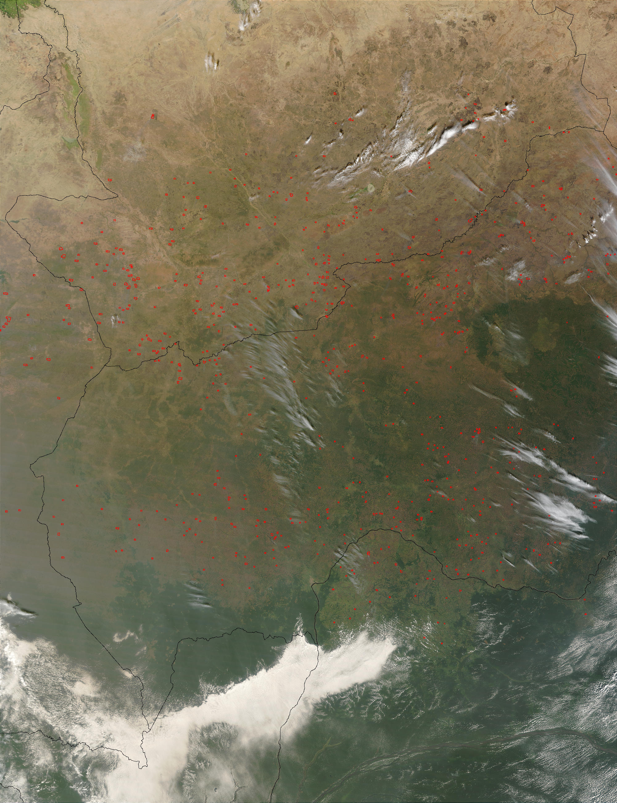 Fires in Central Africa (morning overpass) - related image preview