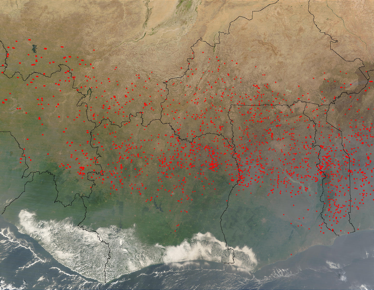 Fires in West Africa (morning overpass) - related image preview