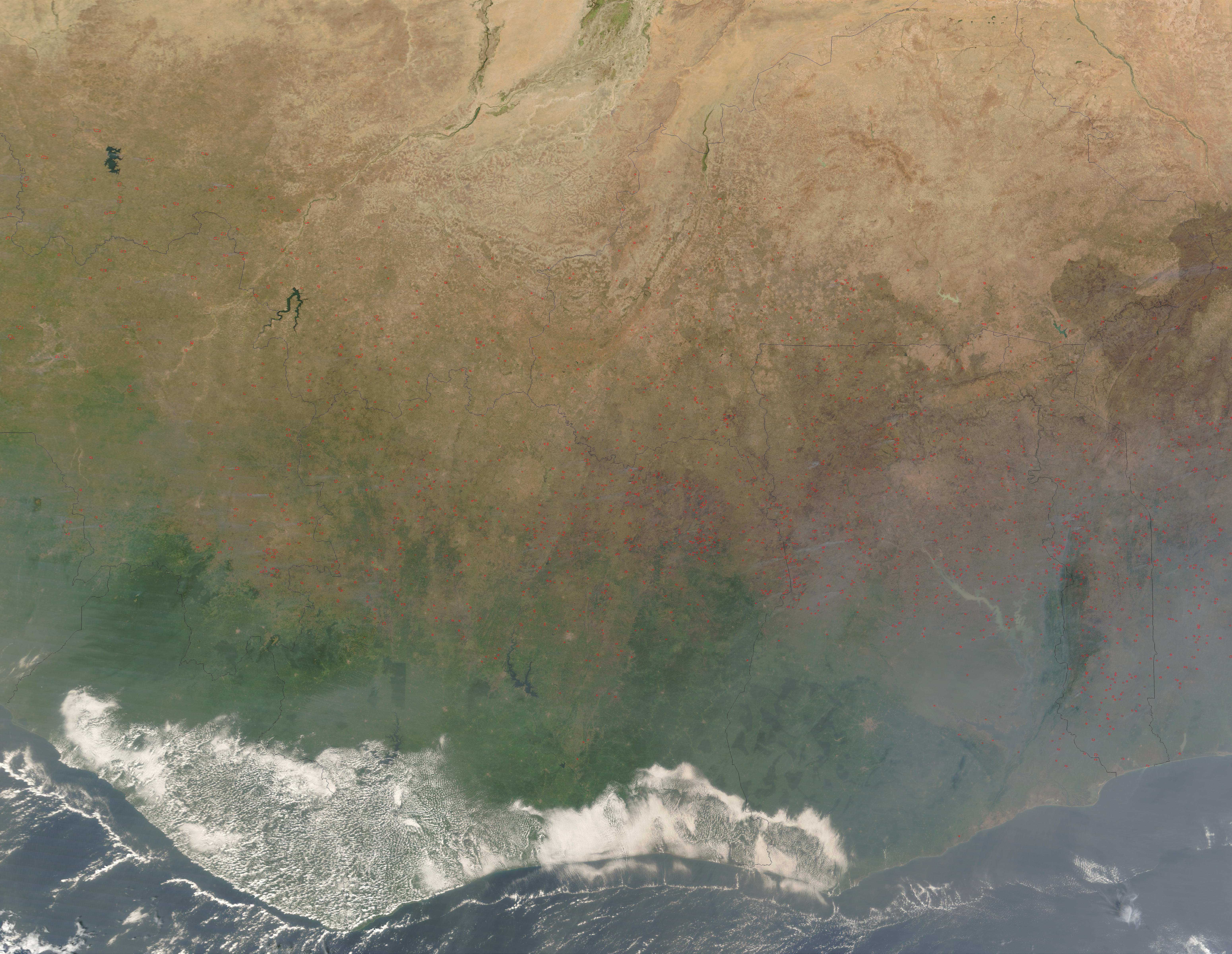 Fires in West Africa (morning overpass) - related image preview